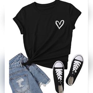 Heart-shaped ♥️ women's top T-shirt, multiple sizes & and colors available